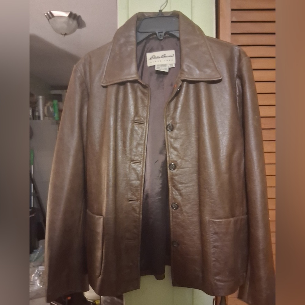 Eddie Bauer Rich Brown Leather Jacket